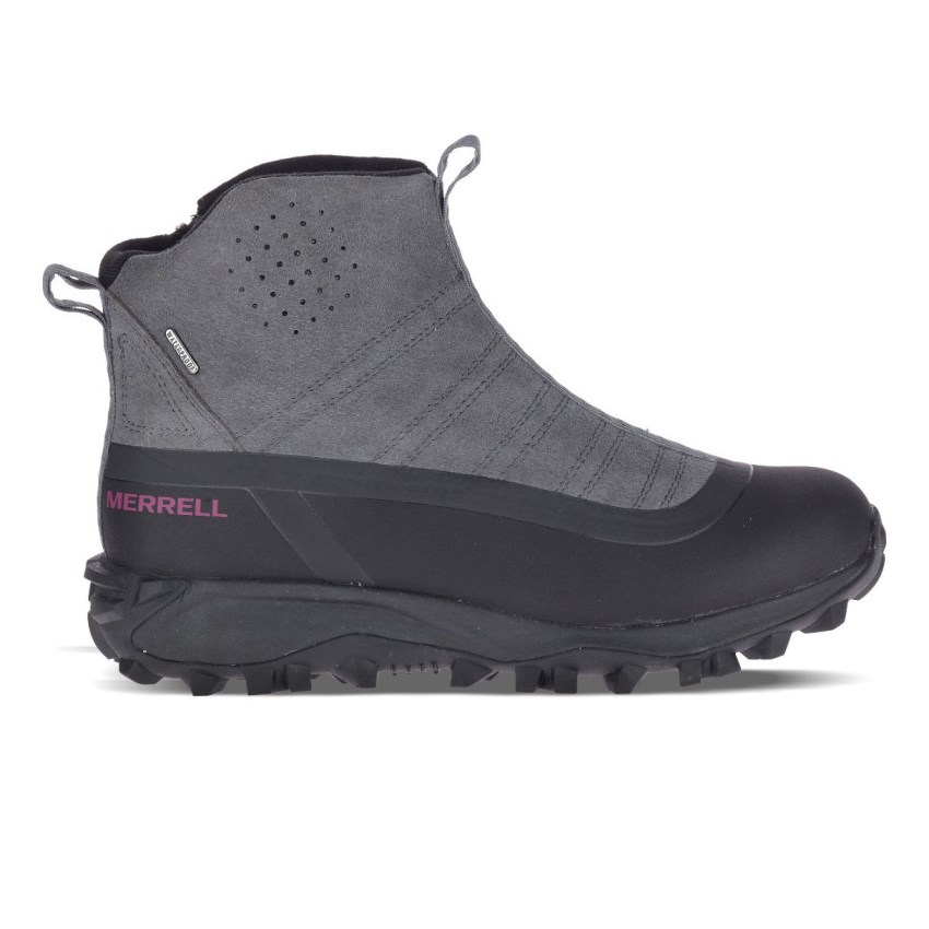 Chaussures Randonnée Merrell Thermo Snowdrift Zip Mid Shell Noir/Grise Femme | I.D.ZVDG